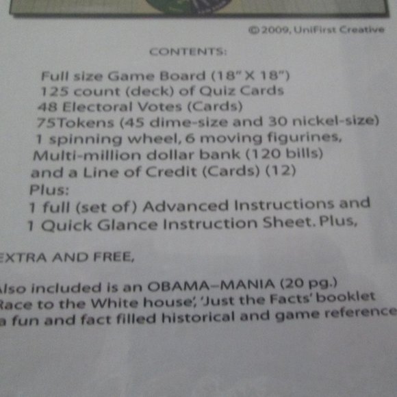 NIB President Barack Obama Obama-mania The Race to the White House Board Game - Picture 4 of 6